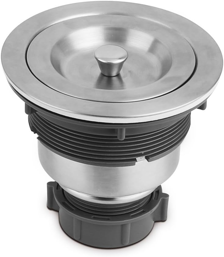 Serene Valley 3-1/2-inch Kitchen Sink Strainer Assembly, 304 Premium Stainless Steel Construction with Removable Deep Waste Basket and Sealing Lid
