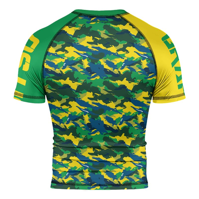 FORMONIES POD Patriot BJJ Jiu Jitsu Rash Guard for Men Short Sleeve Baselayer Compression Tops No Gi MMA Grappling3