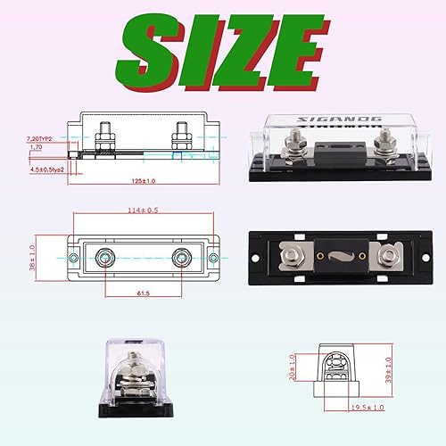 Miniatura 3 de Soporte de fusibles ANL de 100 amperios bloque de fusibles de calibre 024 con fusibles ANL de 100 A para audio de automóvil, camión, bricolaje