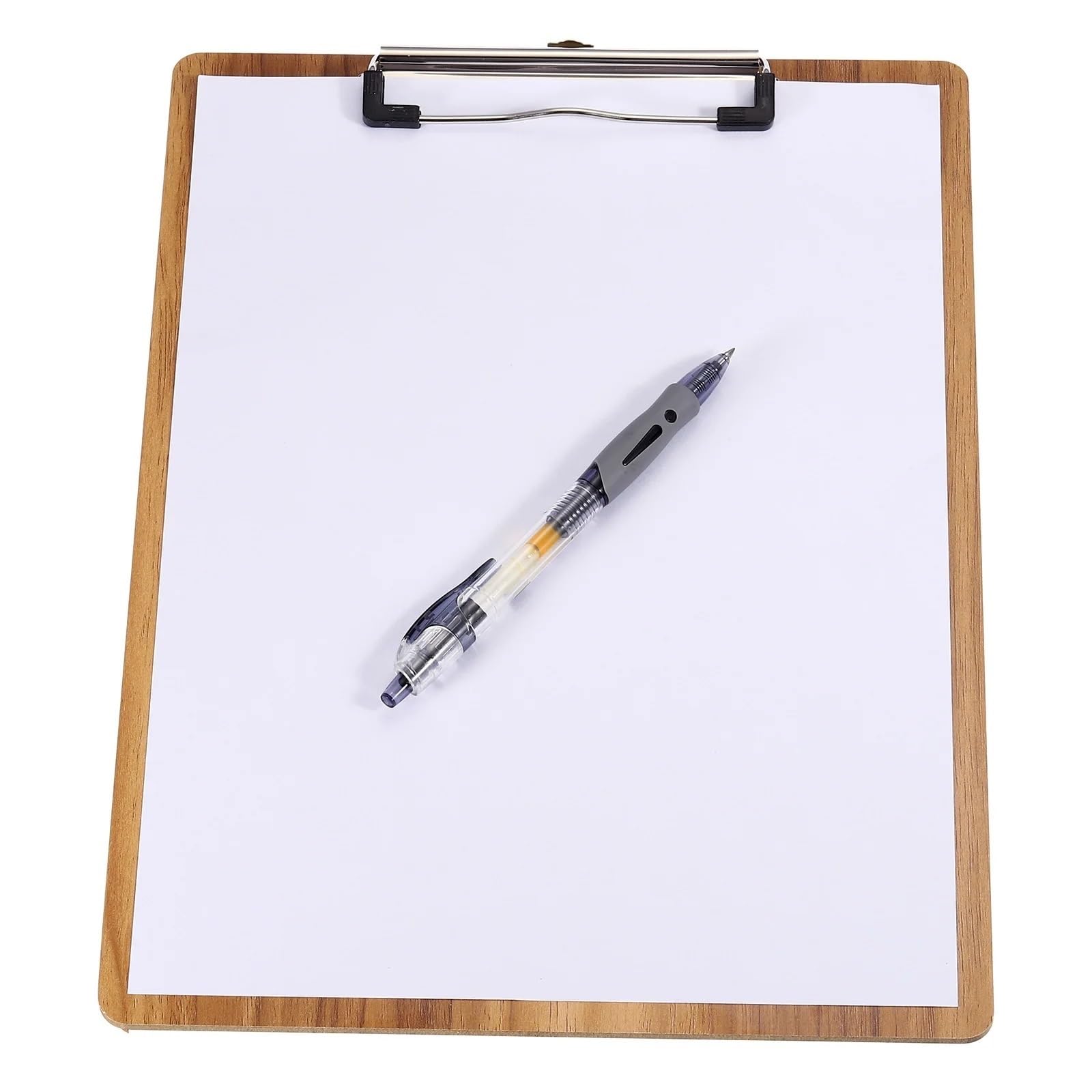 4 portablocco in faesite con clip a basso profilo, formato A4, portadocumenti in legno, materiale scolastico, cancelleria for ufficio Per l'ufficio(Beige)