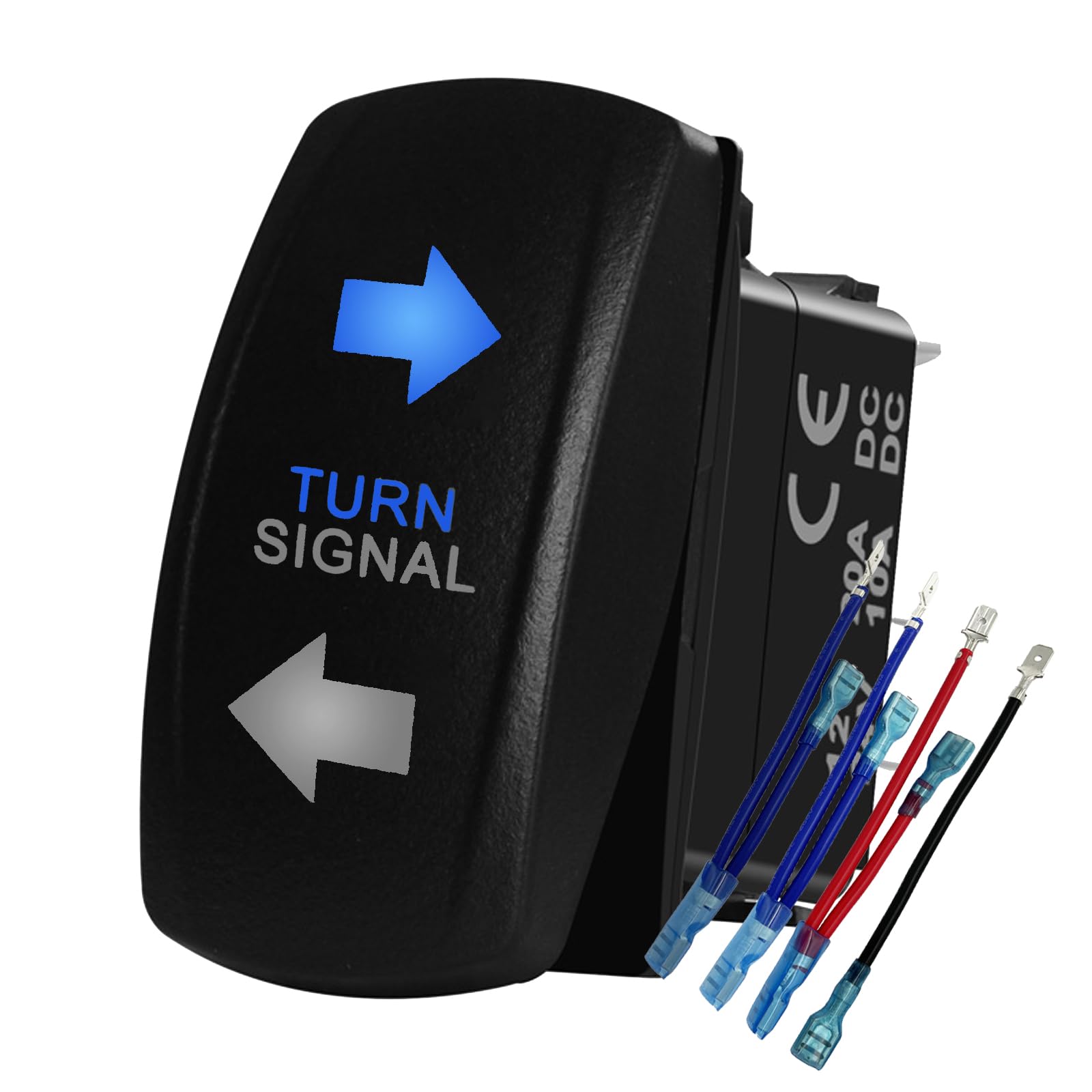 BACAUTOPARTS Blue Led Turn Signal Rocker Switch 7Pin ON-Off-ON DPDT Toggle Switch for The ARB/Carling/NARVA 4x4 UTV ATV RZR SXS 12V 20A