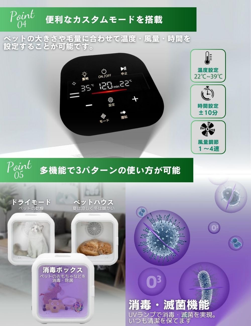 Amazon | D＆1 ペットドライルーム ペット ドライヤー 小型犬 猫用