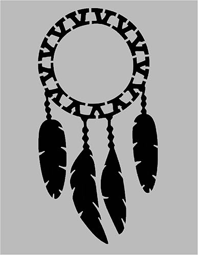 Plantilla de atrapasueños de plumas  Plantilla reutilizable hoja de 85 x 11 pulgadas para pintar en paredes madera artes y manualidades plantillas