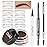 evpct Eyebrow Stencils Kit for Women Shaping, Eyebrow Shaper Makeup Kit, Eye Brow Stencil Shaper Tinting kits for Women, with Eyeliner, Eyebrows Pencil, Pomade, Brush and 10 Stencils, 05 SOFT BROWN
