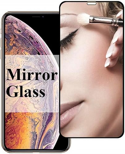 Paquete de 3 protectores de pantalla de espejo de belleza para iPhone 14 Pro + 3 protectores de lente de cámara, protección de sensor, marco de