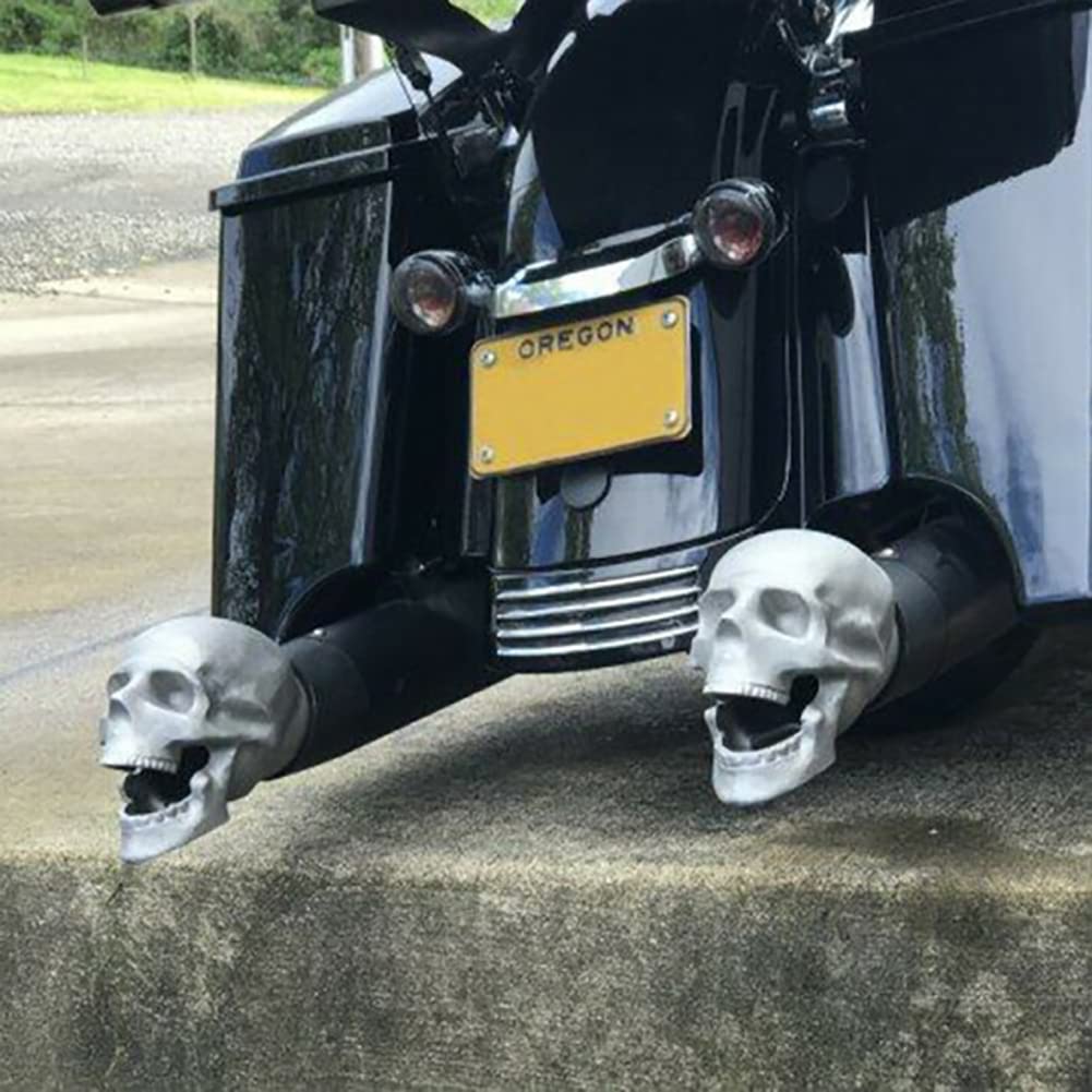Embout d'échappement tête de mort, embout d'échappement de 2 pouces en forme de crâne pour moto, tuyau d'échappement pour moto, décoration de bout de tuyau pour voiture et moto