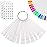 JASSINS 50 Pcs Nail Swatch Sticks with Ring and Numbered Tips - Clear Fan-shaped Display for Nail Art Polish Practice