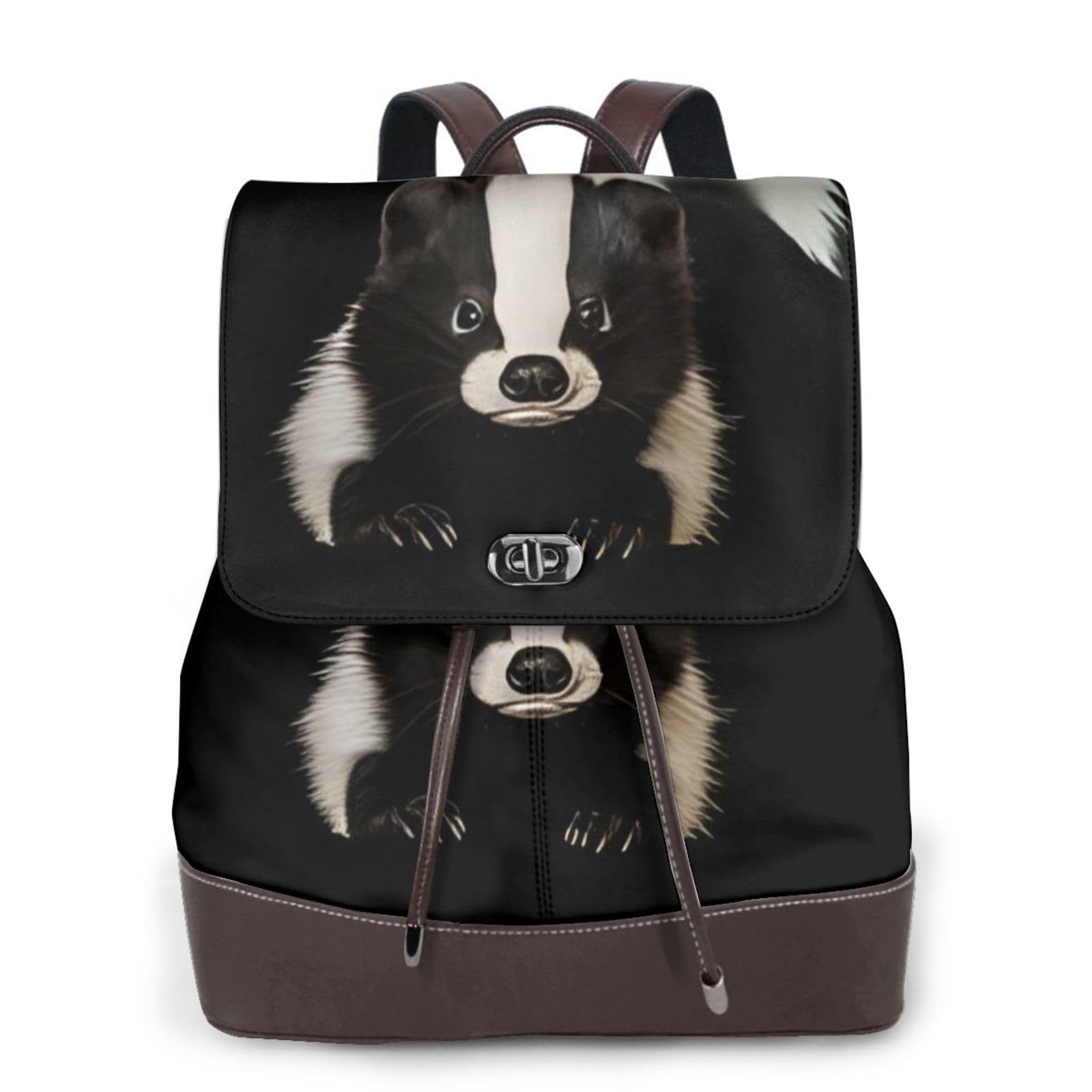 CBXYFCBC Cute Cute Skunk Backpack Purse For Women, Casual Versatile & Stylish Pu Leather Backpacks, Perfect For School, Travel, And Everyday Use