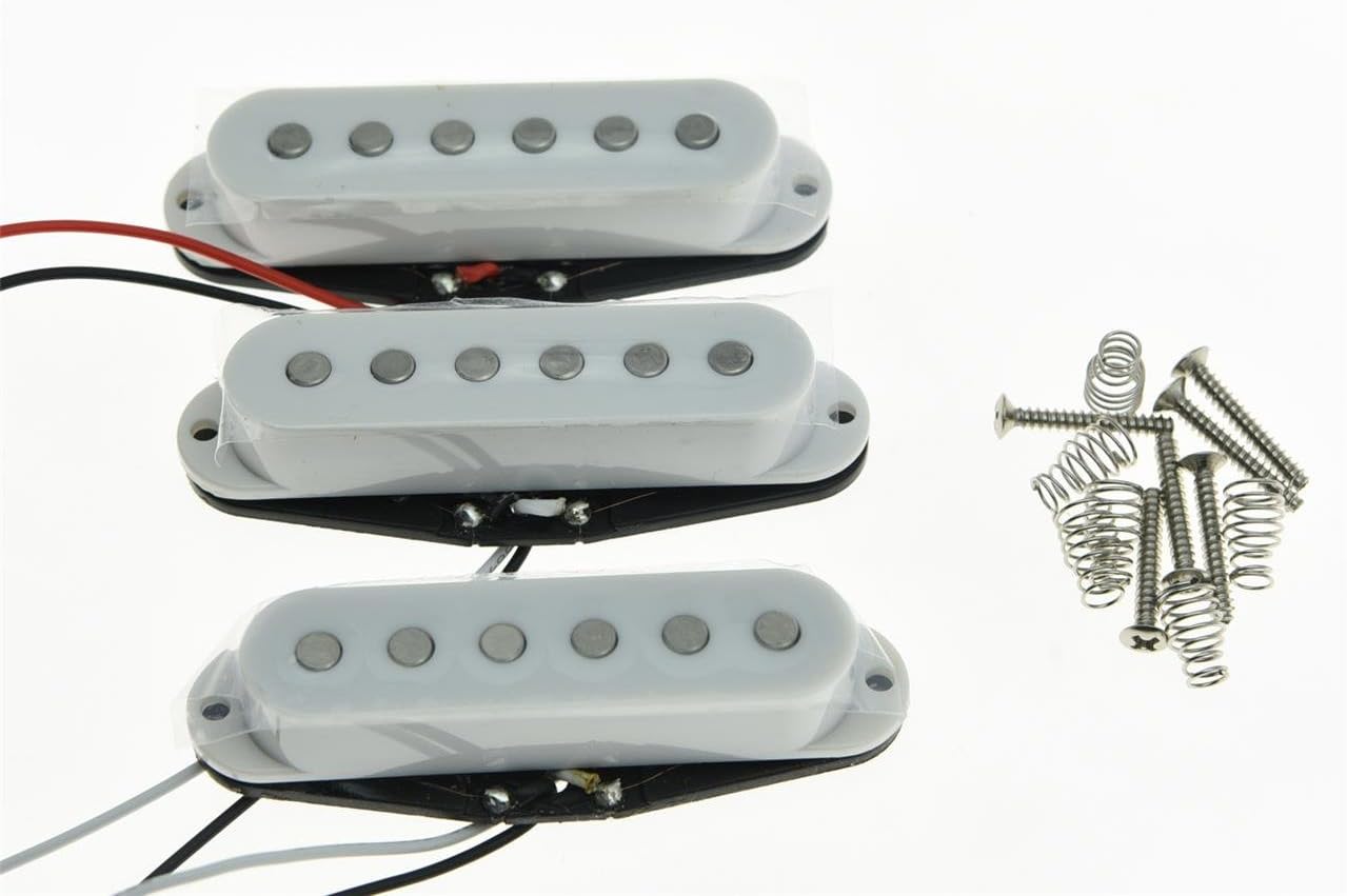 KAISH Set of 3 Chrome Flat Pole Alnico 5 Single Coil Pickups High Output Sound Strat SSS Pickup