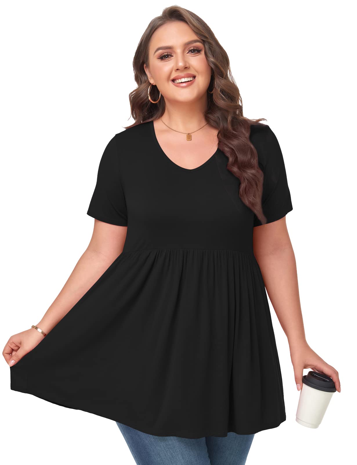 MONNURO Babydoll Peplum Top