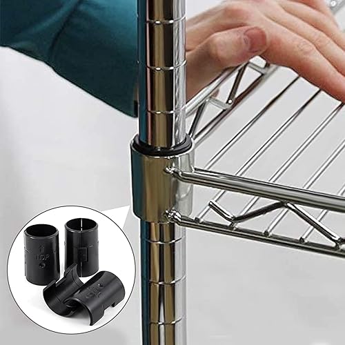 Miniatura 4 de 24 Pcs Wire Shelving Shelf Lock Clips for 1'' Post - 12 Pairs of Shelving Sleeves Replacements for Wire Shelving System Plastic Accessories Parts