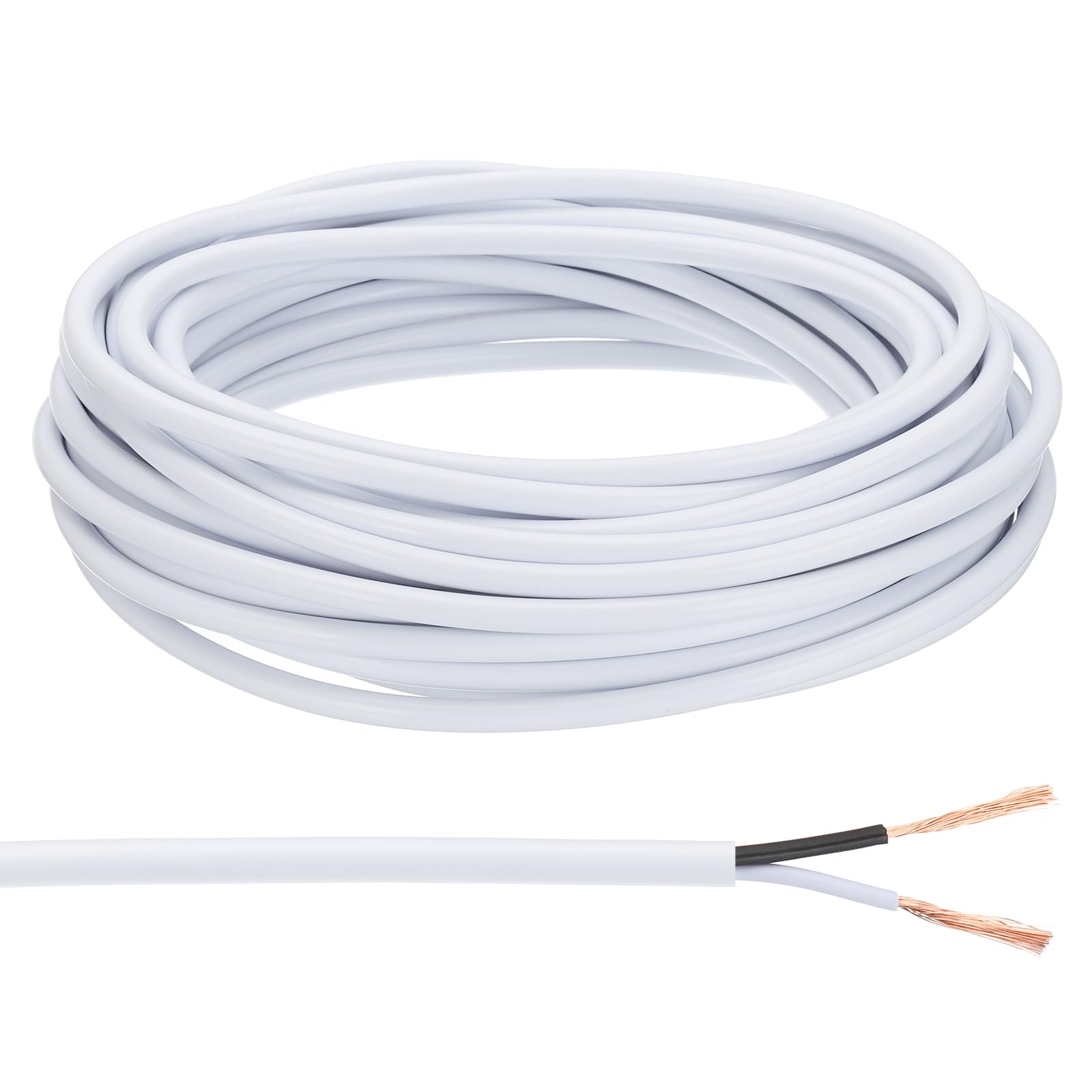 PATIKIL 33Ft 18/2 PVC Covered Wire, 300V SVT Round Lamp Cord Insulated Heat Resistant Electronical Flexible Cable for LED Lamp Wire Audio Cable