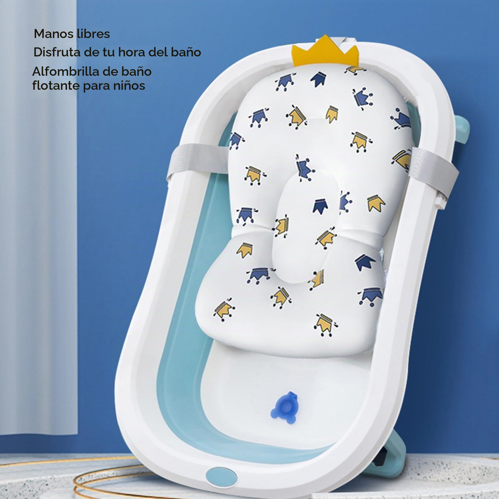 Cojín de Baño para bebé, Cojín de Baño Portátil para bebé, Antideslizante, Ligero, Fácil de Reparar para el Hogar