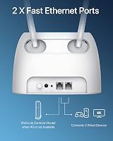 ioGiant AC1200 4G LTE Router SIM kártyához - Dual Band WiFi (867Mbps/5GHz, 300Mbps/2.4GHz), 150Mbps letöltési sebesség, 64 eszköz csatlakozt 8
