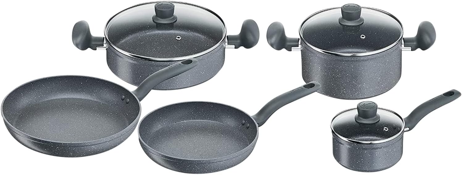 Just Perfecto Batteria Da Cucina Induzione 12 Pezzi – Padelle Antiaderenti, Pentole Con Coperchi In Vetro, Wok, Utensili E Sottopentola – Adatta Per Gas, Elettrica, Vetroceramica - Foto 14