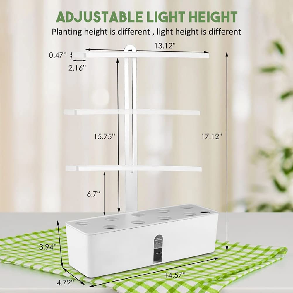 Smart Garden Hydrocultuur kweeksystemen, met led-plantenlamp, automatische timer, kruidentuinset, in hoogte verstelbaar, zwart (6 gaten