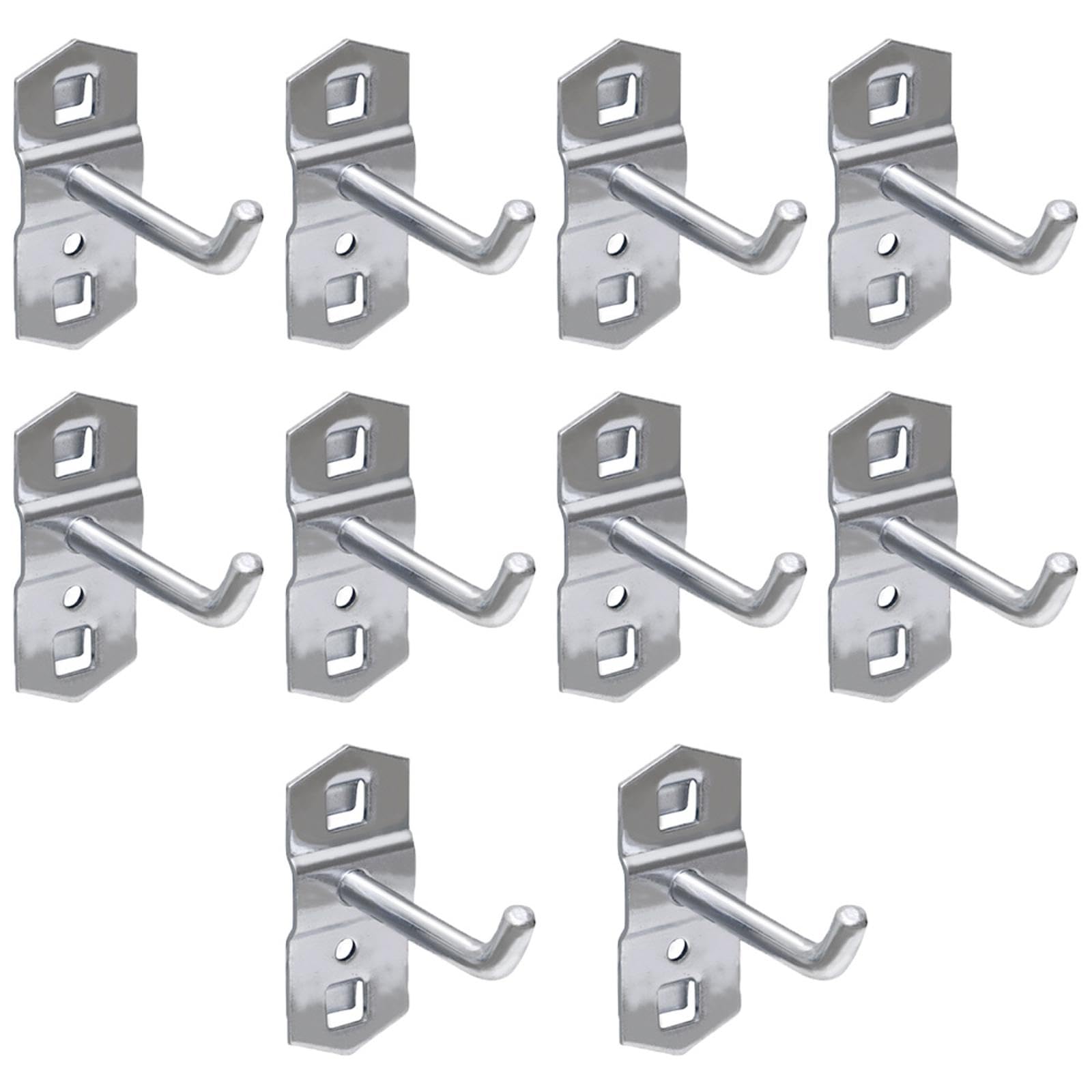 10PCS Supermarket Shelf Rack Hook, Heavy Duty Square Hole Plate Hook, Metal Display Shelf Hook for Supermarket Garage Retail (50mm)