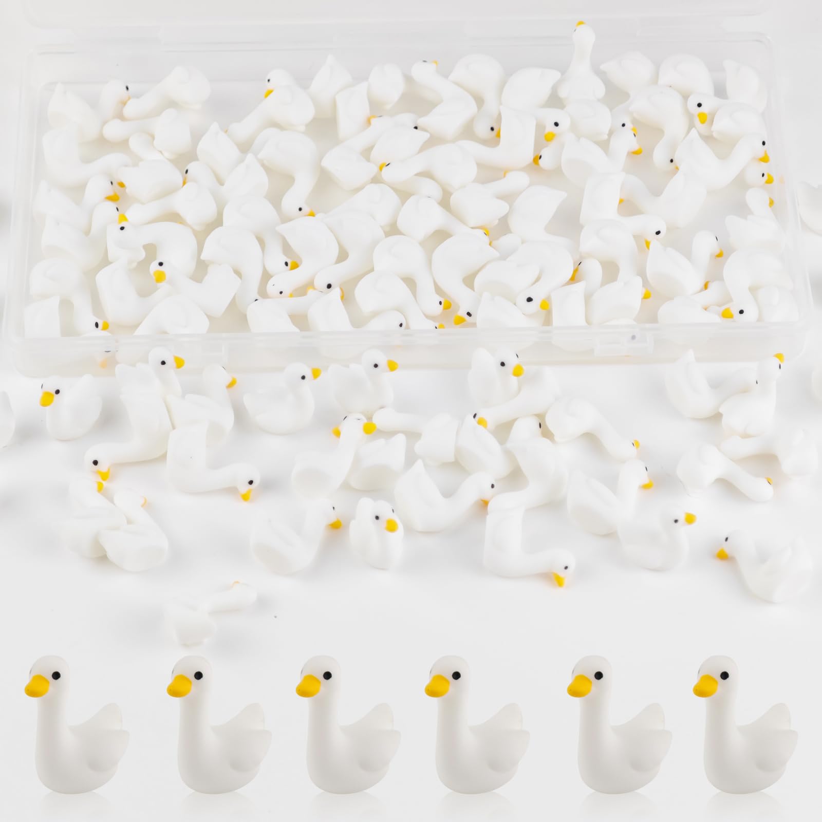 BENOSPACE 100 Pcs Mini Goose Figurines Resin Animal Statue Ornaments