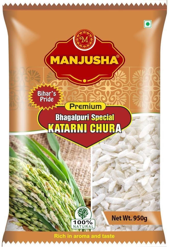 MANJUSHA Premium Bhagalpuri Special Katarni Chura/Poha, Net Wt. 950 gram | Pack of 1 | 100% Natural | Rich in aroma & taste | Bihar's Pride