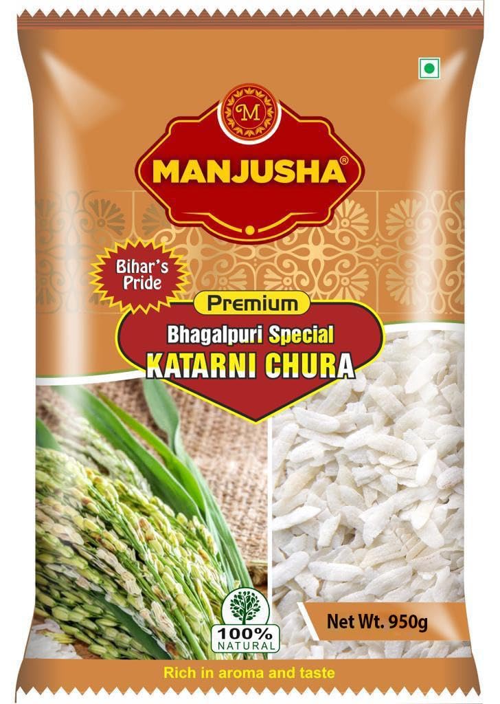 MANJUSHA Premium Bhagalpuri Special Katarni Chura/Poha, Net Wt. 950 gram | Pack of 1 | 100% Natural | Rich in aroma & taste | Bihar's Pride