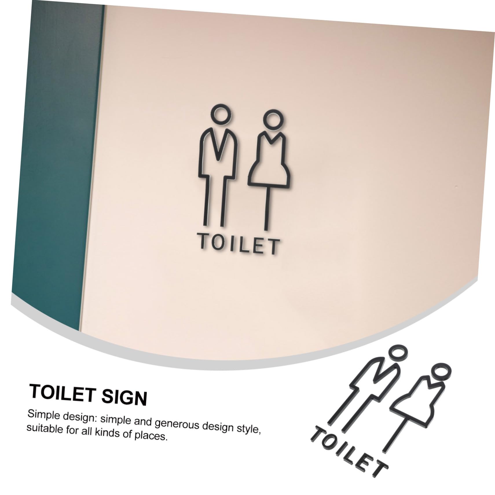 Gadpiparty 5pares Cartel De Identificación De Baño Para Hombres y Mujeres Placa De Señalización Elegante Para Aseos Para Hoteles y Restaurantes