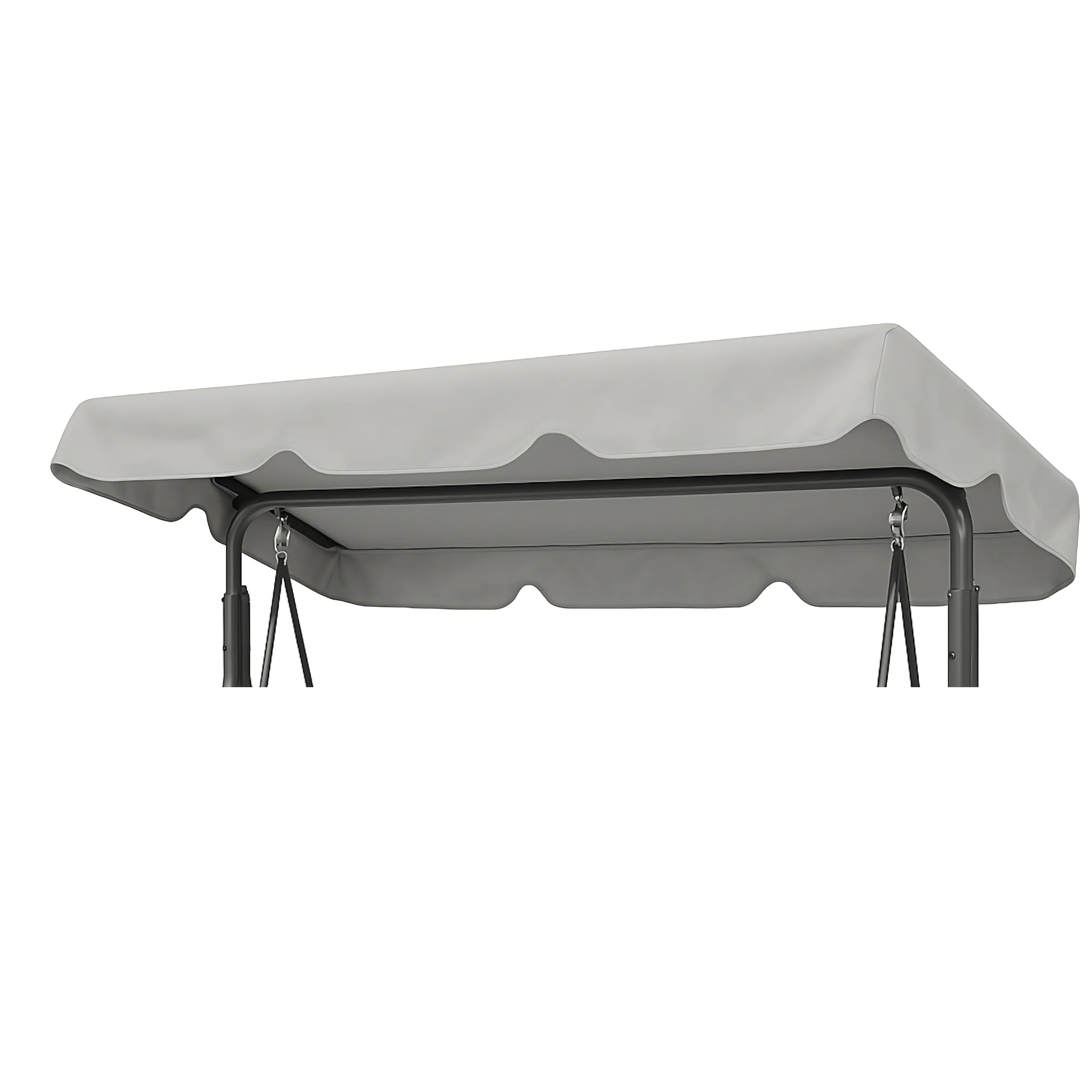 PillowPrim Techo impermeable para columpio de Hollywood, 2-3 plazas, protección UV, toldo para columpio de jardín, resistente al agua y al polvo, 120 x 215 cm, gris ceniza