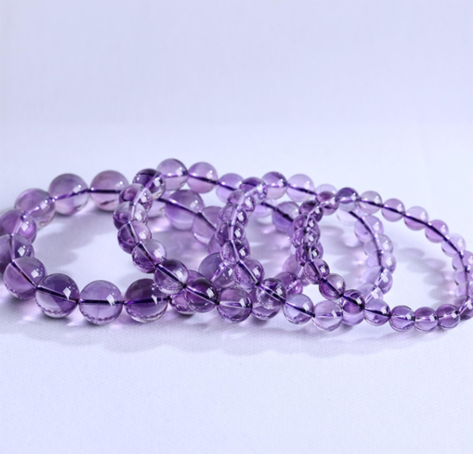 Pulsera de Amatista de Grado 7A | Pulseras de Cristal con Piedras energéticas | Pulsera de Cuentas de Piedras Preciosas Naturales para Mujeres y niñas | Accesorios de Moda,13~14mm