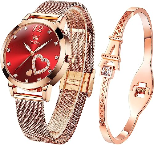 Image of OLEVS Women Watches Business Dress Female Ladies for Small Wrist Watch Gold Silver Tone Stainless Steel Band Analog Simple Day Date Waterproof Lady Watches