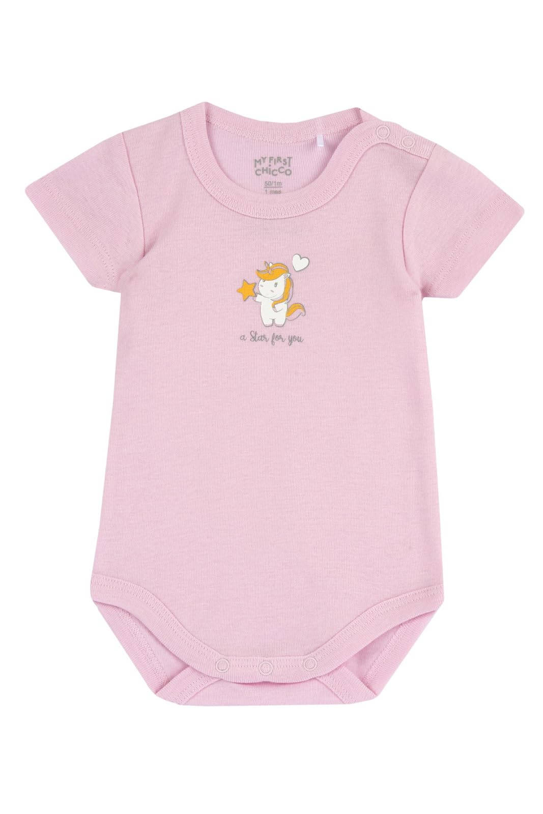 Chicco, Bawełniane body niemowlęce z krótkim rękawem, ubrania dla niemowląt 0-24 miesięcy, Zaprojektowane we Włoszech