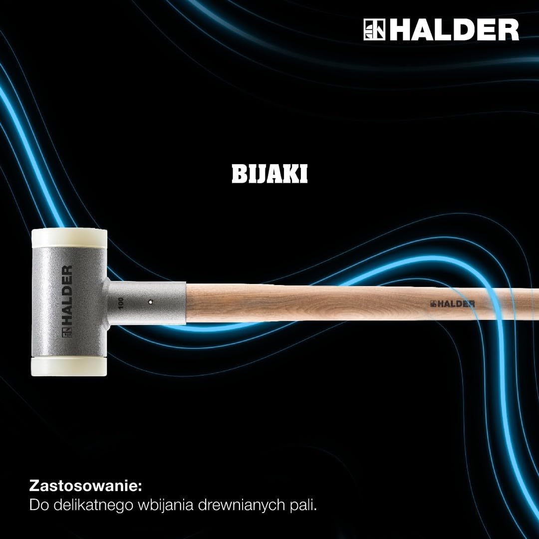 Schel, z tłumiącym drgania, ergonomicznie ukształtowanym i lakierowanym trzonkiem hikorowym | D=80 mm/waga = 3600 g | 3366.0S3