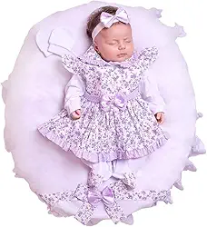 Saída de Maternidade Kit Vestido Macacão Bebê Menina