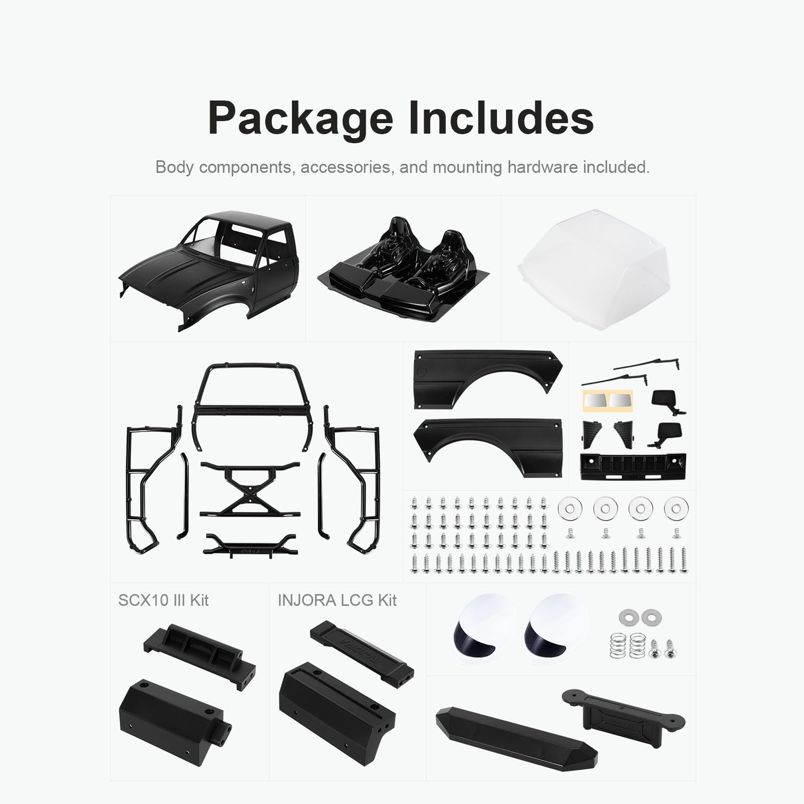 Amazon.com: INJORA IR60-10 Hard Body with Interior & Bed Cage for