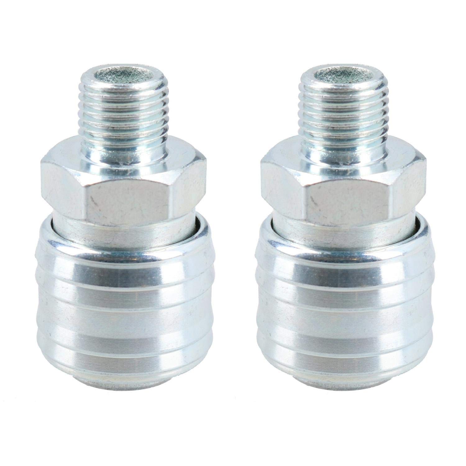 Euro Air Line Hose Connector Fitting Female Quick Release 1/4 inch BSP Male 2pk