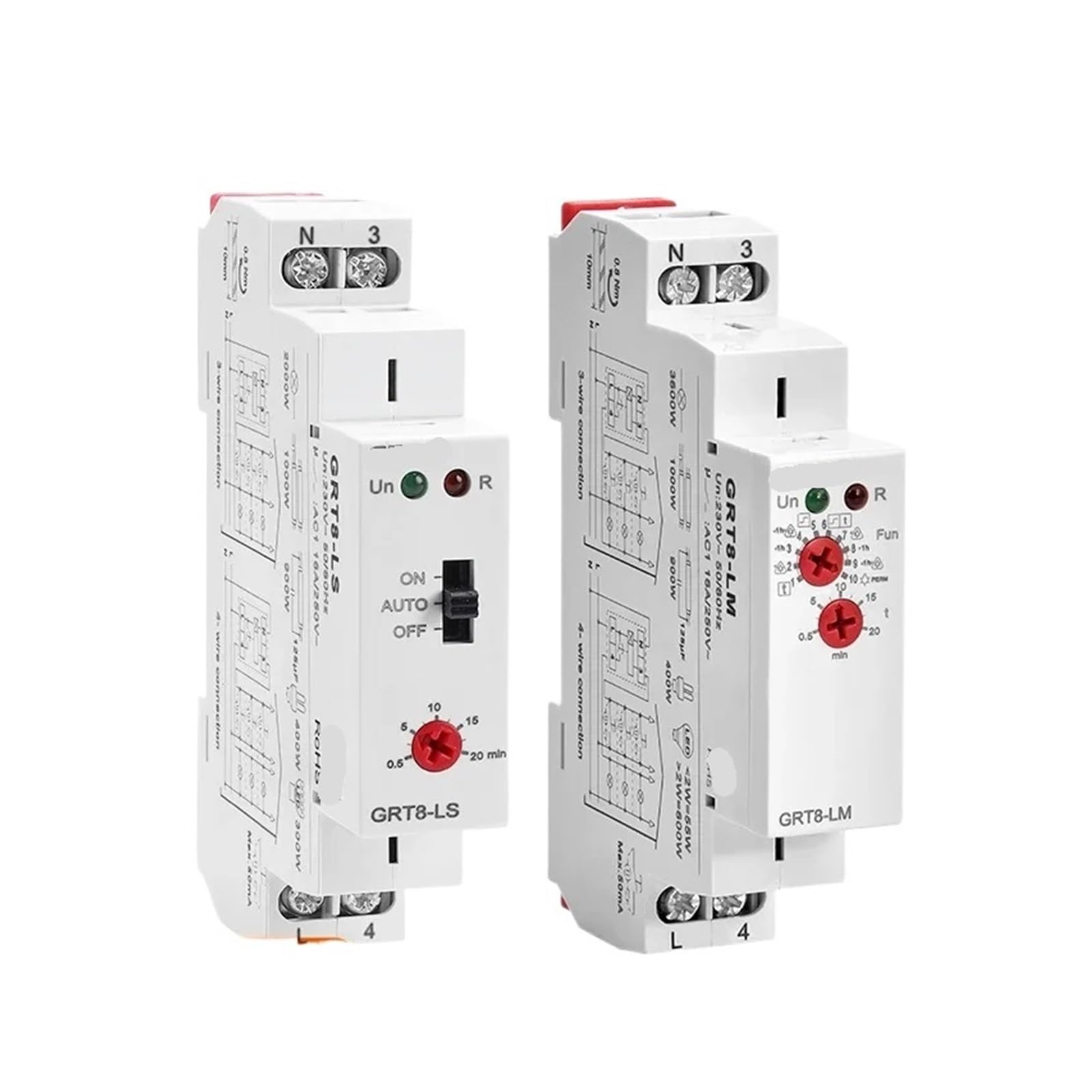Minuterie interrupteur d'escalier GRT8-LS 16A avec temporisation réglable 230V