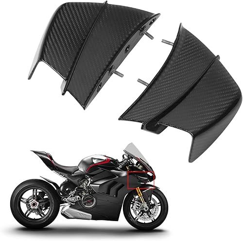 Miniatura 6 de Acouto Aletas de motocicleta para Ducati Panigale V4 V4S V4R 2018+2 unids 3K fibra de carbono alerón alerón modificación accesorios reemplazo