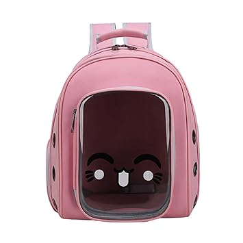 Aswadh Pet Carrier Cat Dog Backpack Puppy Transparent Holder Breathable Bag Pink