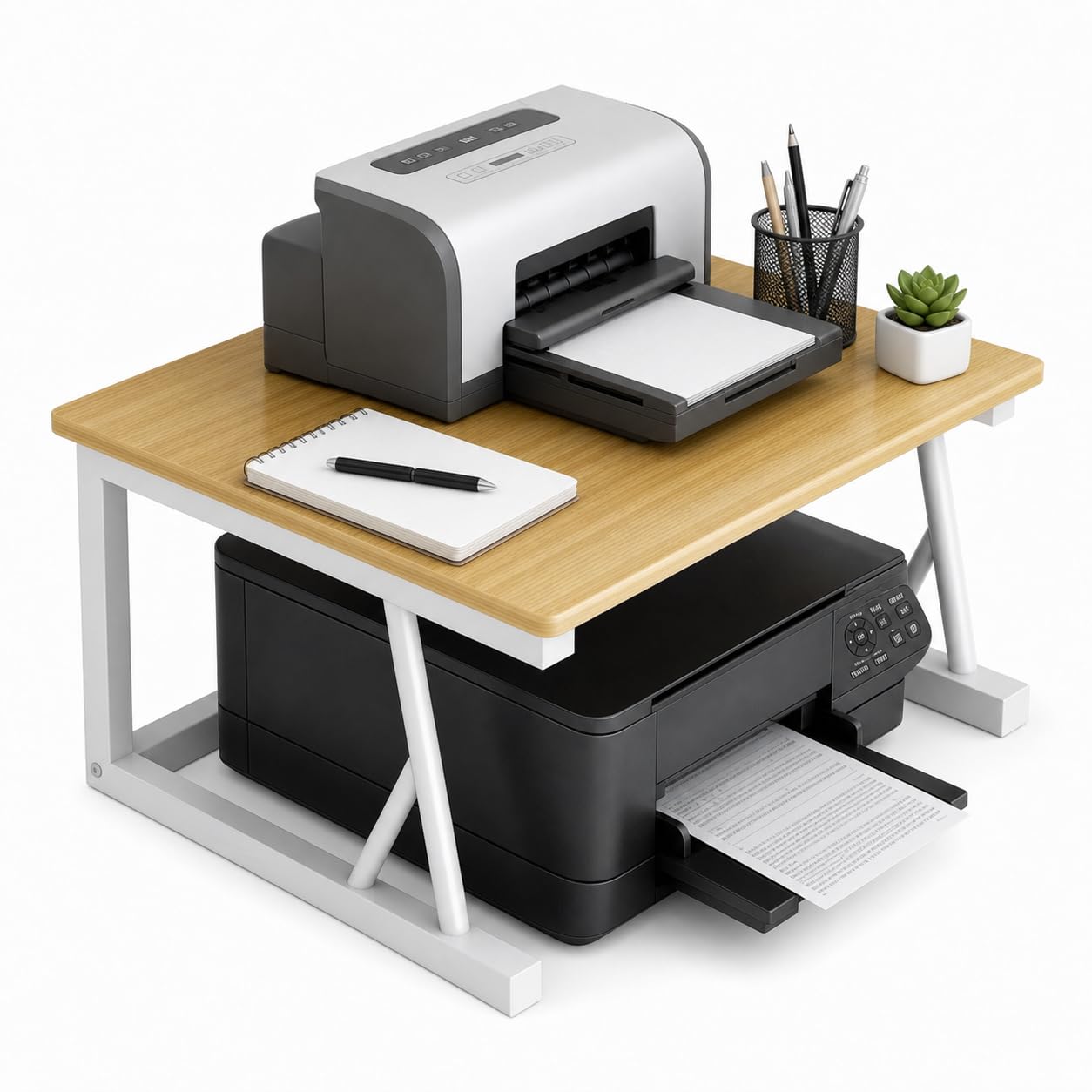 Liwankaqi Desktop Printer Stand 2-Tier Printer Storage Shelf