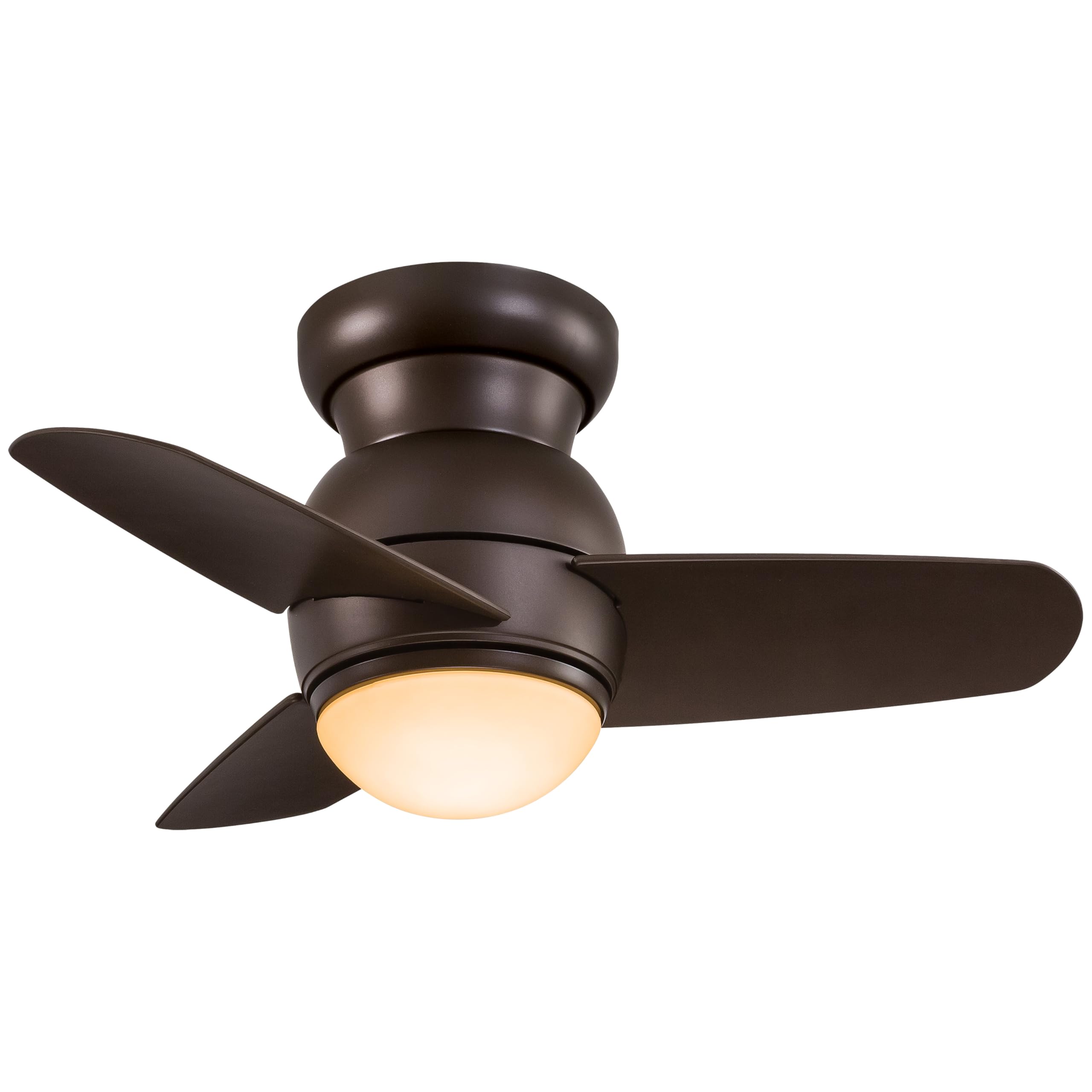 Photo 1 of MINKA-AIRE F510L-ORB Spacesaver 26" 3-Blade Ceiling Fan in Oil Rubbed Bronze Finish with Oil Rubbed Bronze Blades with Tinted Opal Glass