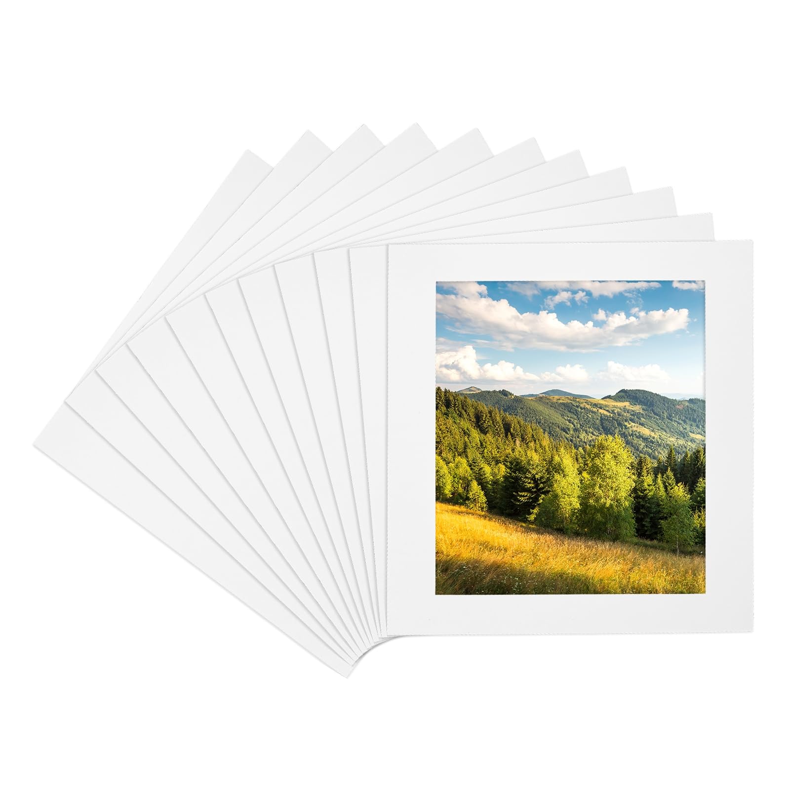 PATIKIL Passepartout 9x9 per Foto 7x7, 11 Pezzi PreTagliati Passepartout Senza Acidi con Anima Bianca per Cornici, Mostre Fotografiche, Stampe, Opere d'Arte, Bianco