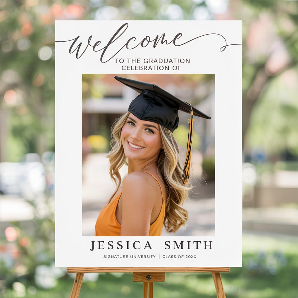 IZI POD Personalized Graduation Welcome Sign, Custom Graduation Party Poster, Graduation Welcome Canvas, Graduation Sign 2026, Graduation Party