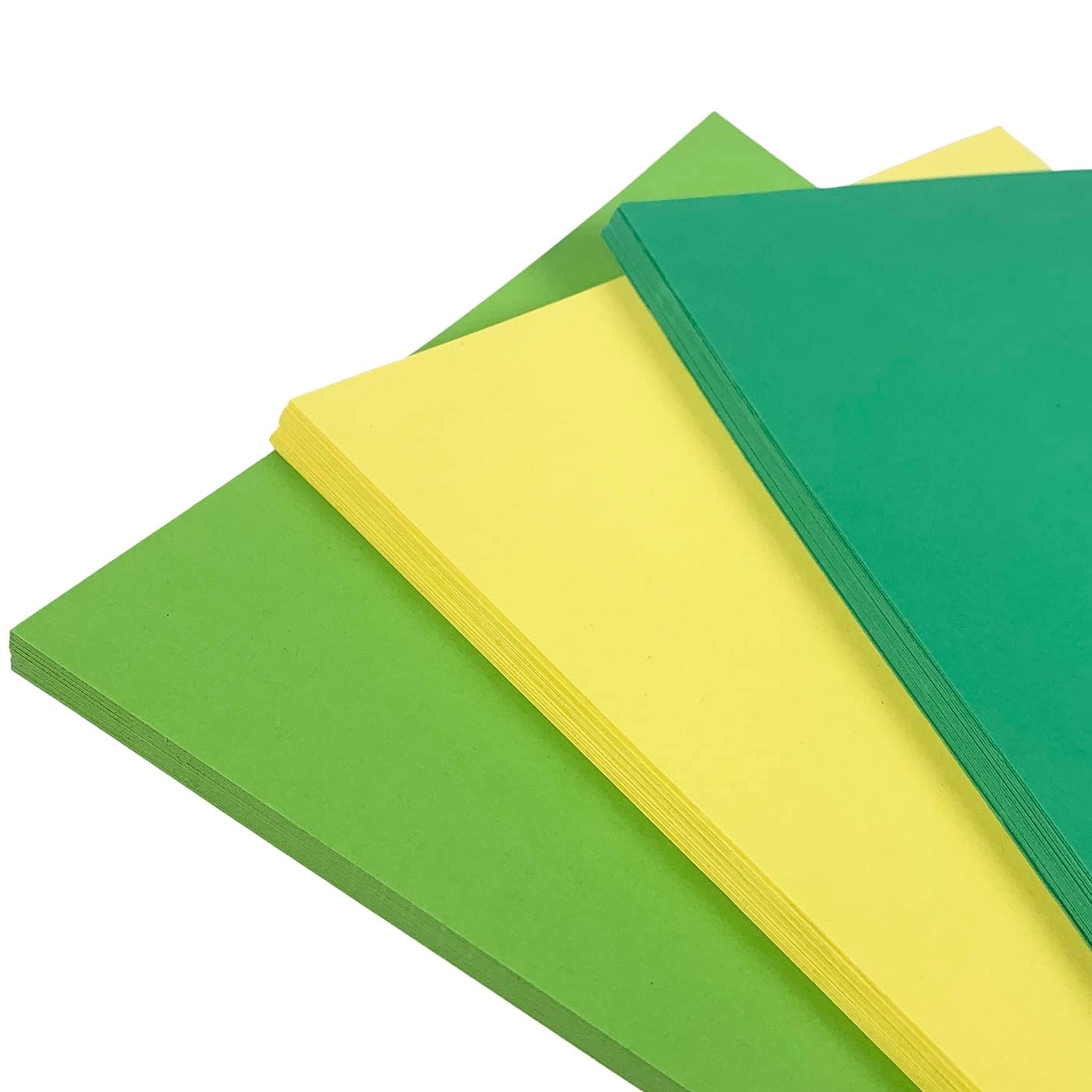 Easter Spring Coloured Card A4 Pack Assorted, 160gsm Colour Card: Light Green, Yellow & Bright Green Card, Card Making Supplies