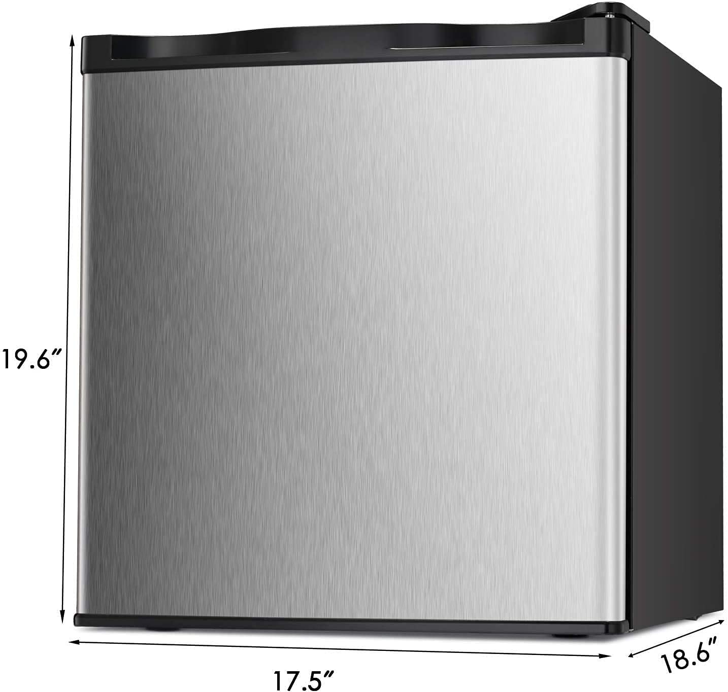 Antarctic Star Upright Freezer 1.1 Cu.Ft, Compact Mini Freezer With Reversible Single Door, Temperature Control, Removable Shelves, Small Freezer Stainless Steel For Dorms Home Office, Silver on Fridge.com - View 2