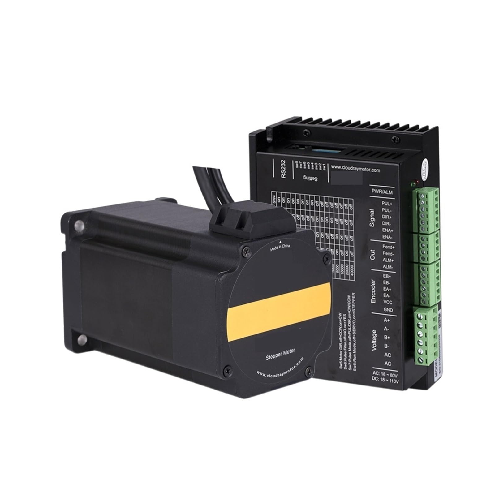 Nema 34 Geschlossener Schrittmotorsatz Mit Encoder 8,5 Nm 4,9 A Und 20–80 VAC/24–100 VDC Treiber 1, M Kabel