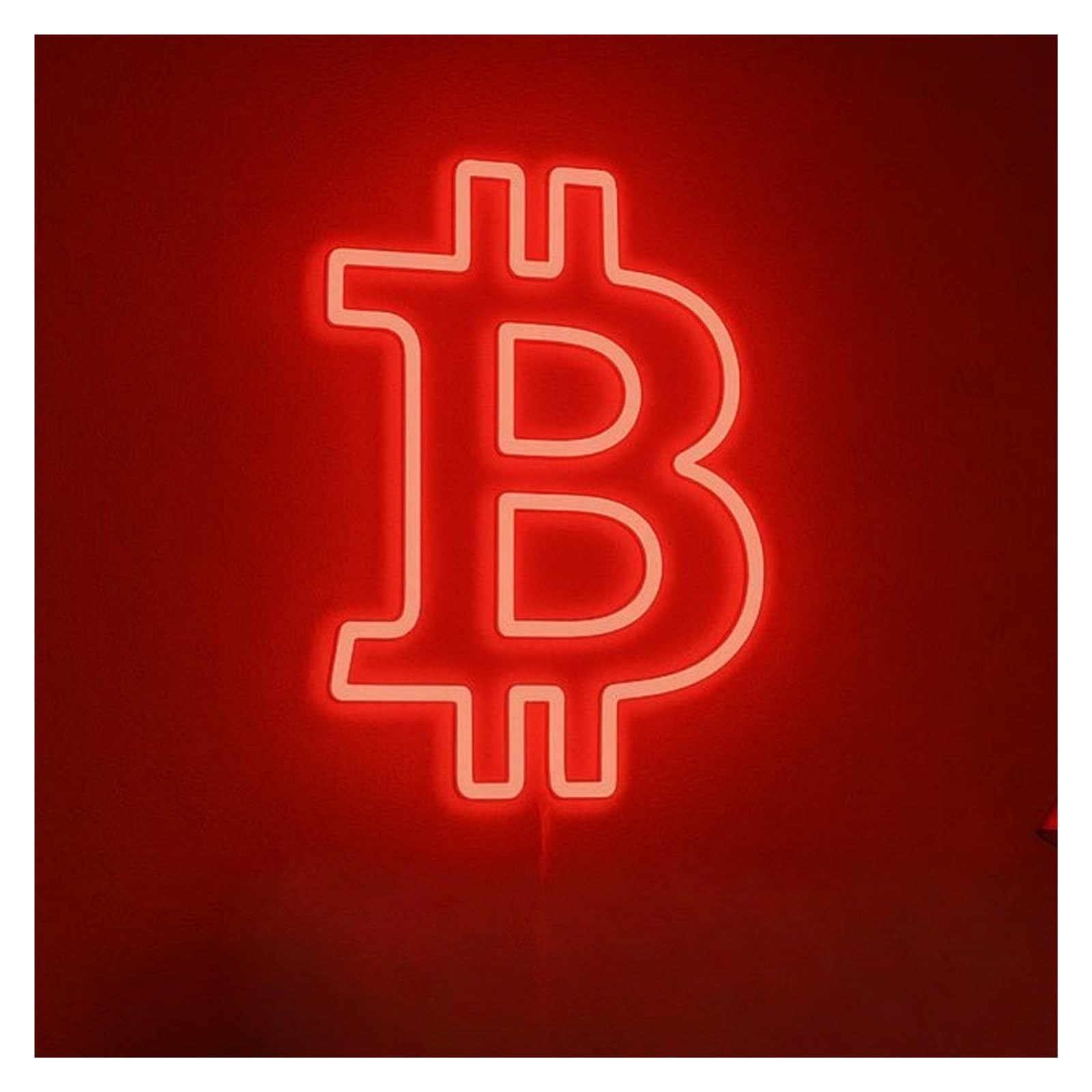 SHOUXI Sign Lamp Bitcoin Neon Sign, Suitable for Office Room Wall Decor with Dimmable 38cm