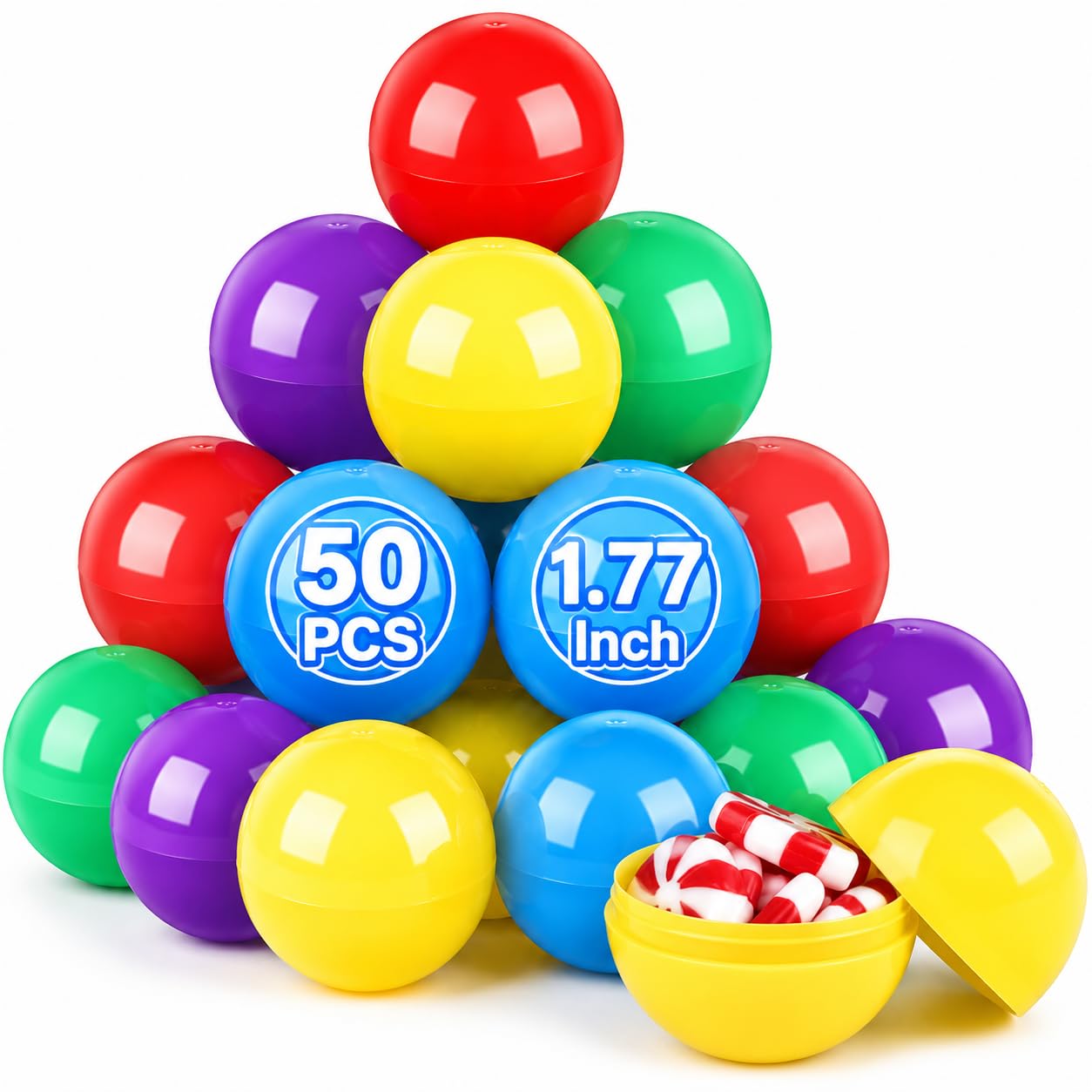 Amazon.com: Ciieeo 50pcs Gumball Vending Machine Capsules Empty