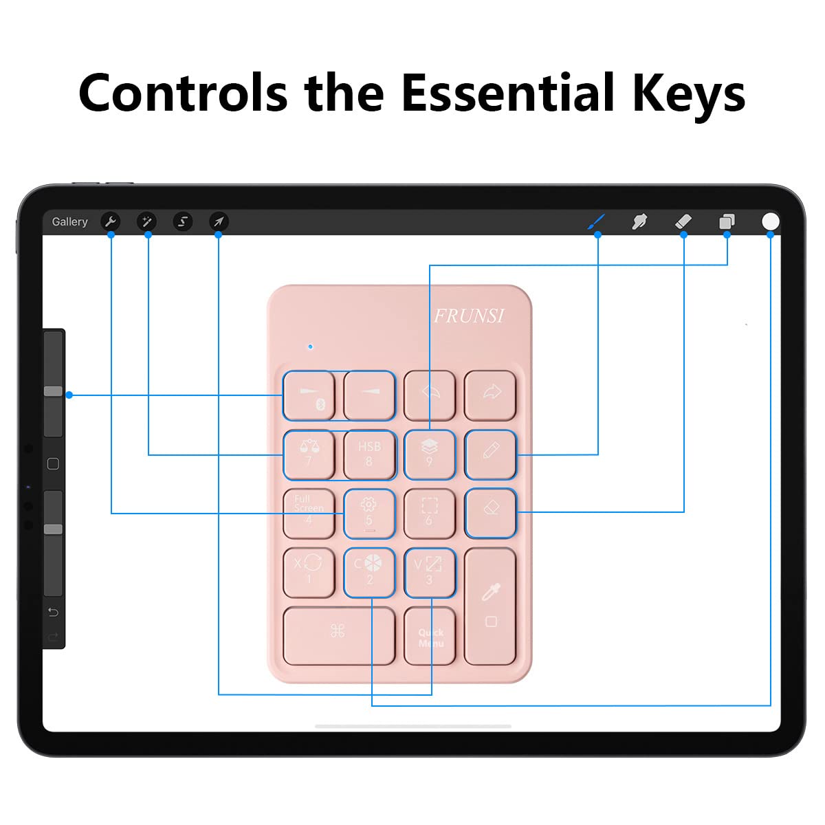 Wireless Keyboard for Procreate,Drawing Tablet Keyboard,Rechargeable
