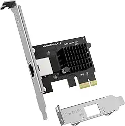 WAVLINK Placa de rede PCIe Ethernet de 2,5 Gigabit, adaptador LAN RJ45 10/100/1000/2500 Mbps para PC desktop, compatível com Win10/11