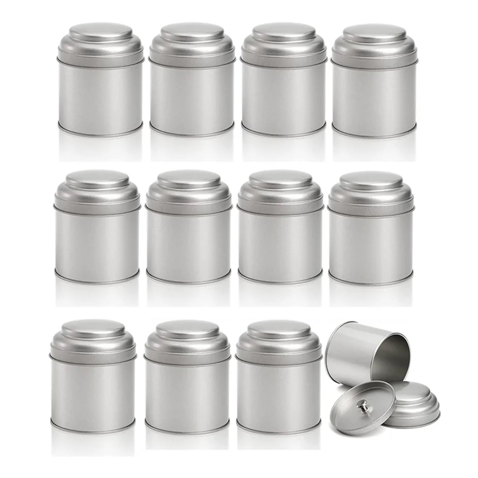 Lata de té 12 piezas con tapa doble hermética, redonda, 8 oz, for cocina, hojas sueltas pequeñas para Almacenamiento