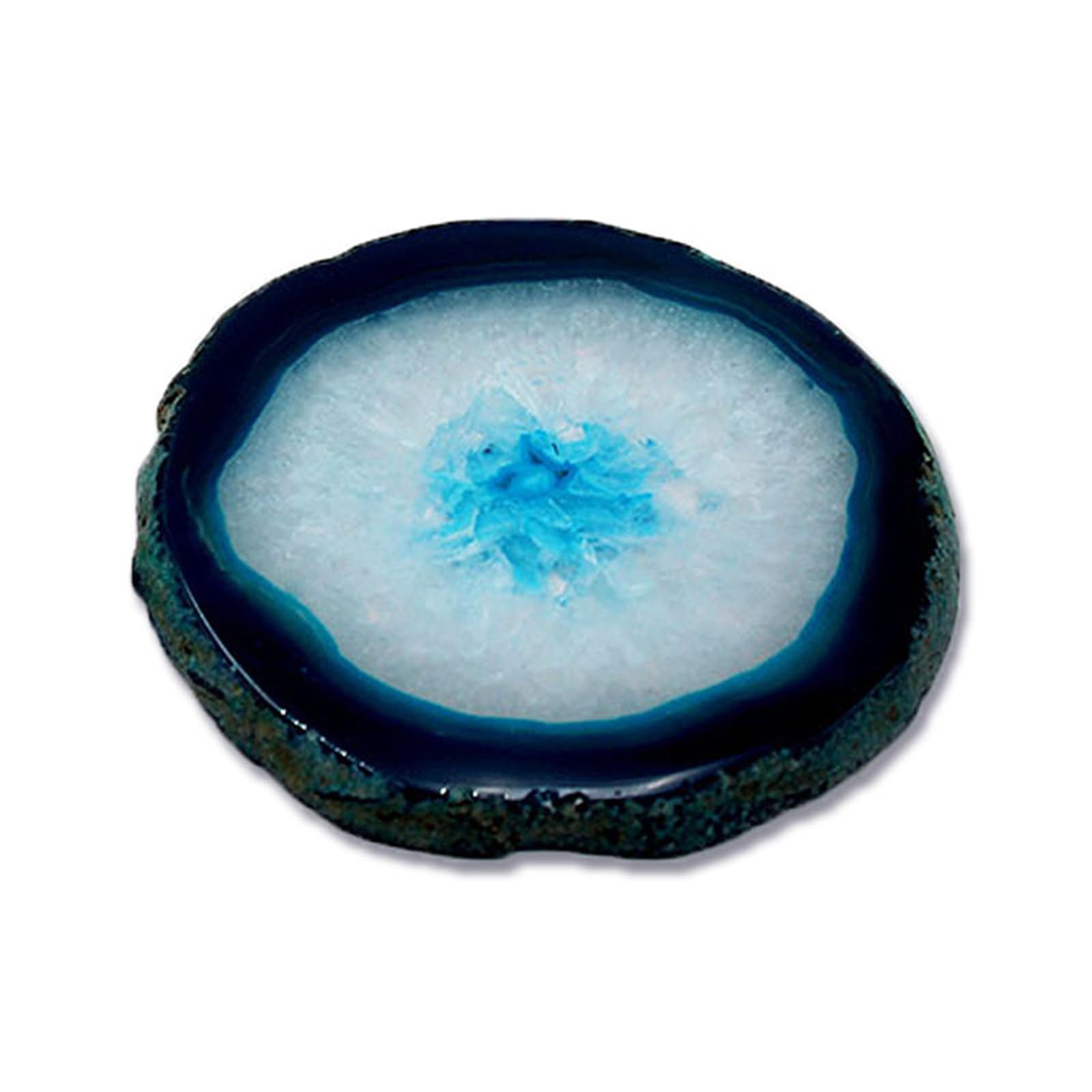 PANGBOER Decorative Agate Stone Cup Mat Single Piece for Coffee Table, Desk Setup, Mug Placement, and Tabletop Display Use Round Agate Mat