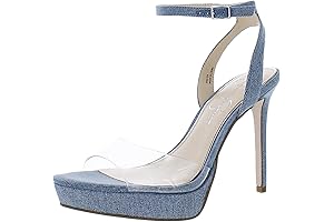 Womens Camisha Ankle Strap High Heels with Open Toe and Buckle